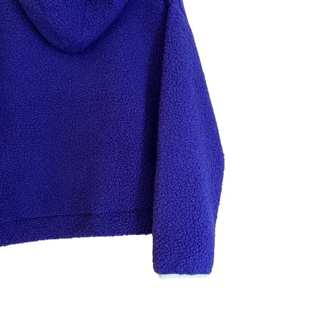 NWT Target Wild Fable Blue Hooded Sherpa Pullover Quarter Zip Sweatshirt Size L - Picture 9 of 9
